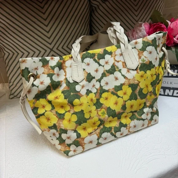 Dooney & Bourke Floral Tote with Yellow and Green Design - Picture 9 of 12
